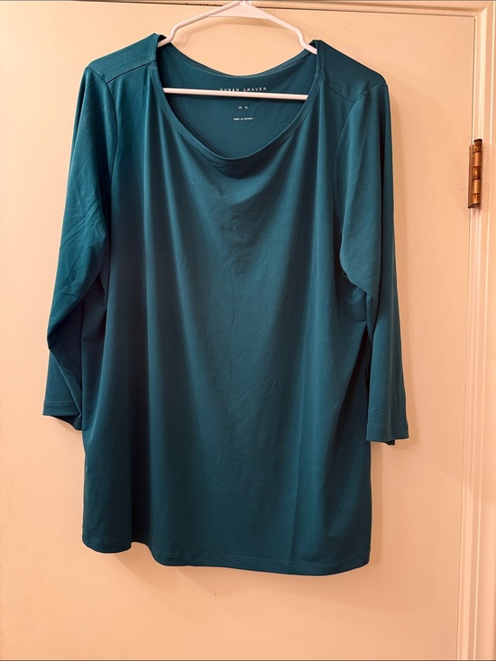Susan Graver Tops - Susan Graver Teal Scoop Neck Long Sleeve Tunic